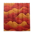 thumbnail image 2 of Red Orange Waves Shower Curtains with 12 Hooks Waterproof Bathroom Decor 66" x 72", 2 of 6