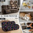 thumbnail image 6 of COEQINE Recliner Cover 3 Seater Stretch Recliner Sofa Cover 8 Pieces Anti-Slip Wear Resistant Dog Couch Slipcover with Side Pocket for Pets, Dogs, Cats, Colorful Paw Print, 6 of 8