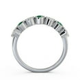 thumbnail image 3 of 0.70 Ct Latest Design Round Cut Emerald Gemstone Real Diamond Anniversary Eternity Band 14K White Gold Size 9, 3 of 7