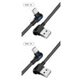 thumbnail image 1 of Bearachild Cable de carga rápida Cable de datos de ángulo de 90 grados con luz, tipo C Negro micro de 1 m 2Conjunto, 1 of 6