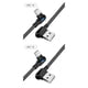 thumbnail image 4 of Moyic Cable USB de 2m 2.4A Cable de carga rápida tipo C Cable de de teléfono LED para Cable de de datos Micro-Usb de 90 grados Negro micro de 1 m 2Conjunto, 4 of 6