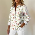thumbnail image 3 of Fgvctg Valentine's Day Button Down Shirt for Women Long Sleeve Cotton Shirts Soft Collared Blouse Date Day Love Heart Print Plus Size Business Casual Tops White M, 3 of 4