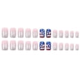 thumbnail image 3 of July 4 Independence Day Short Square Patriotic Acrylic Press On Nails, US Flag Silver Glitter Fake Nails, 24 Pcs Reusable Glue On False Nails for Memorial Day Holiday Party Daily Manicure Supplies, 3 of 7