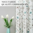 thumbnail image 6 of VOGOL Blue Floral Pattern Embroidered Curtains, Light Filtering Elegant Faux Linen Drapes for Bedroom, Grommet, W52"xL96", 2 Panels, 6 of 7