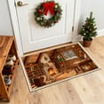 thumbnail image 5 of Embroidery Christmas Outdoor Rugs Christmas Decor Doormat, Cozy Holiday Welcome Mats, Outdoor Covered Area Carpet Mats, Attic study Design with Mantel and Books, Farmhouse Entryway Doormat, 5 of 6