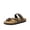 DARK BROWN, variant on Women's Casual Slide Sandals Cork Footbed with Adjustable Straps and Arch Support Flats Black Size 7