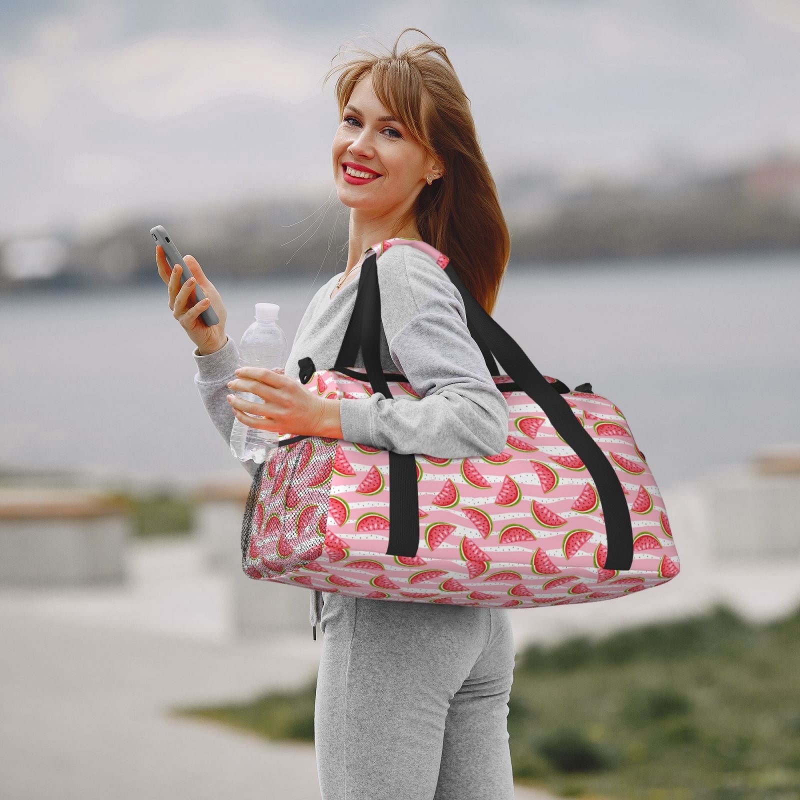 Fuzoiu Sweet Watermelon Print Travel Duffle Bag,Carry On Tote Bags,Duffel Bag,Sport Gym Bag, Hospital Bag for Labor and Delivery, Overnight Bag,Luggage Bag