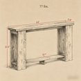 thumbnail image 3 of Distressed Brown Console Table, 63" Long Narrow Sofa Table with Open Shelf, Anti-Tip Strap, Heavy-Duty MDF Tabletop for Small Spaces (Living Room/Hallway), 3 of 7