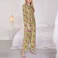 thumbnail image 3 of Fuzoiu Lips blowing bubble gum Print Women's Long-Sleeved Pajama,Lounge Button Down Nightwear,Womens Notch Collar Pajama Set-, 3 of 7