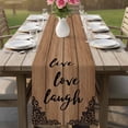 thumbnail image 4 of Vintage Boho Table Runner 70 Inches, Farmhouse Retro Brown Wooden Grain Bed Runner Dresser Scarves Tabletop for Indoor Outdoor Parties/Ceremony/Banquet, 13" x 70", 4 of 9