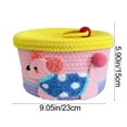 thumbnail image 3 of Honmine Hand Woven Storage Basket, Rope Covered Decorative Box with Lid, Cute Organizer for Snack and Toy Storage, Souvenir Gift Basket for Party and Home, 3 of 6