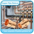 thumbnail image 5 of Uxcell 1/2" to 3/8" Nominal Size Copper Reducer Reducing Coupling Pressure Fitting Pipe Tube Connector, 5 of 6