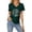 Dark Green, variant on NinXxx Women's Valentine Heart Print Round Neck Short Sleeve Dark Green XL