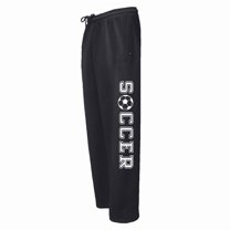 Adult Soccer Black Sweatpants (White, Adult X-Large)