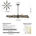 thumbnail image 2 of 34" Modern Industrial Chandelier, 8-Light Black and Gold Metal Pendant Light with Mesh Shades, E26 Base, Adjustable Height for Dining Room, Living Room, or Kitchen Island (Bulb Not Included), 2 of 9