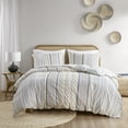 thumbnail image 4 of Noaman King/Cal King Cotton Printed Duvet Cover Set with Chenille, 100% Cotton Geometric Print Bedding Set, Multicolor, Includes Duvet Cover & 2 Shams, OEKO-TEX Certified, 4 of 21
