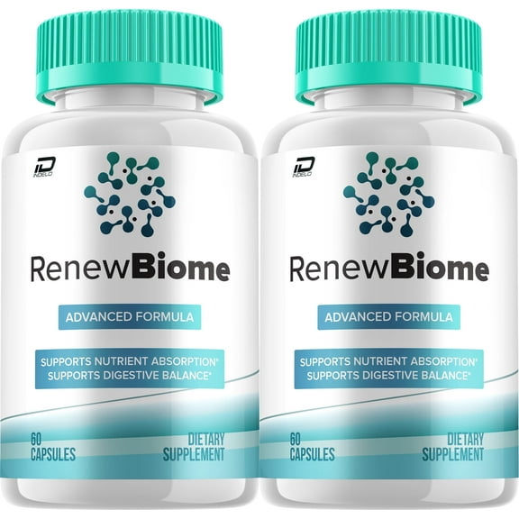 Renew Biome Capsules – RenewBiome Pills Digestive Support, Gut Wellness, 2 Pack, 120 Capsules