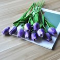 thumbnail image 5 of Morttic Artificial PU Tulips 10Pcs Real Touch Fake Flower Arrangement Bouquets for Home Office Wedding Decoration (Purple), 5 of 8