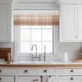thumbnail image 3 of Brown White Ombre Valance Curtains for Kitchen/Living Room/Bathroom/Bedroom Window, Rod Pocket Small Topper Half Short Window Curtains Voile Sheer Scarf, Vintage Farmhouse Abstract Striped 42"x18", 3 of 8