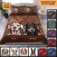 thumbnail image 2 of Juego de cama personalizado Perros en fondo colorido, regalo personalizado para, 2 of 4