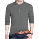 thumbnail image 1 of Sunloudy Hombres Primavera Otoño Slim Tops Color sólido Manga larga Cuello alto Camisas con botones Sunloudy moda, 1 of 3