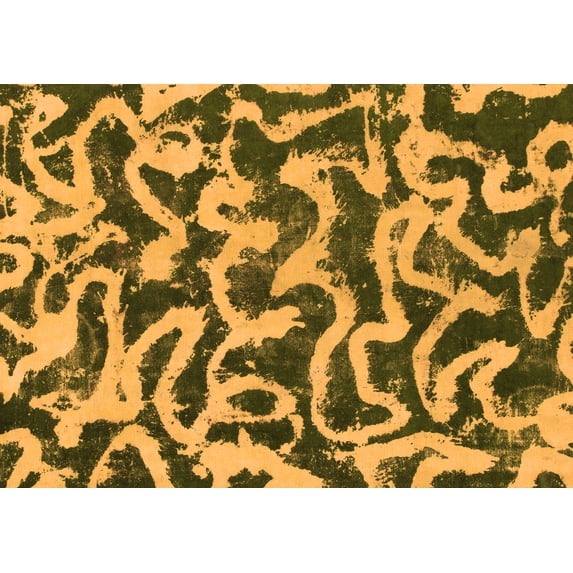 Ahgly Company Indoor Rectangle Abstract Orange Modern Area Rugs, 2' x 3'