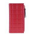 thumbnail image 3 of Cartera de mujer acolchada a cuadros con borla y cremallera en relieve, monedero largo cuadrado (rojo)-167836.01 Tmvgtek Para estrenar, 3 of 8