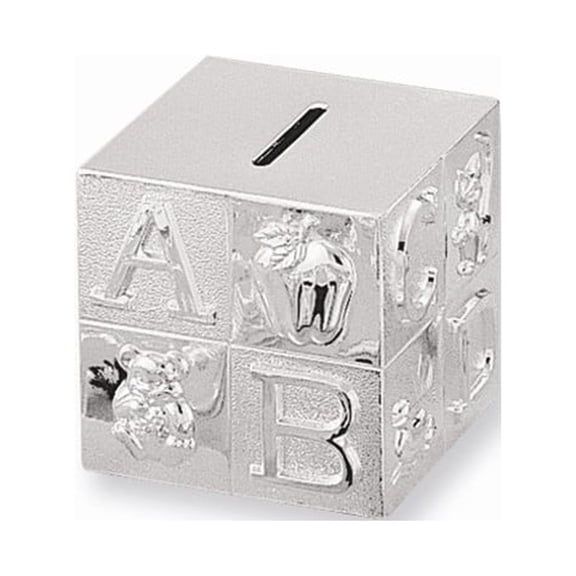 FB Jewels Silver-plated Baby Block Bank