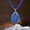 Flat water droplet, variant on Lapis lazuli beaded necklace with blue natural stone teardrop-shaped and round pendant necklace jewelry