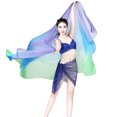 thumbnail image 2 of Size Plus Belly Dance Gradient Scarf Hand-thrown Yarn Dance Performance Scarf Shawls, 2 of 3