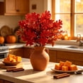 thumbnail image 5 of 2 Pcs Artificial Maple Leaves Branches Fall Flowers 13 Inch Fake Autumn Foliage Branches for Home Kitchen Farmhouse Vase Thanksgiving Table Centerpieces Party Halloween Decor(Red), 5 of 6
