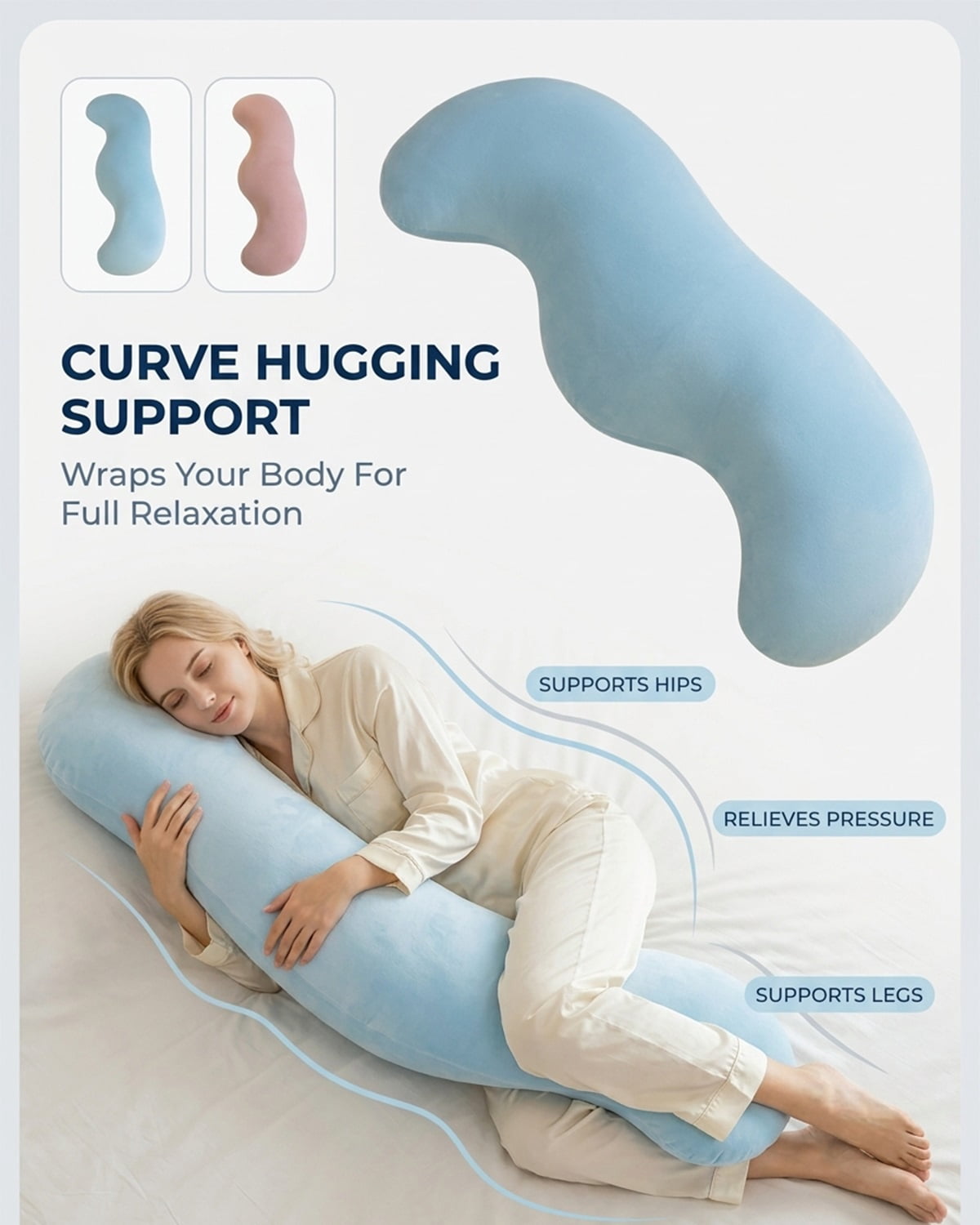 Pea Pod Body Pillow for Adults Firm Bolster Memory Foam Extra Long Couch Pillow Side Sleeper Round Hugging Full Cooling Soft Fabric Pillows Sleeping Ergonomic Design Multipurpose Deep
