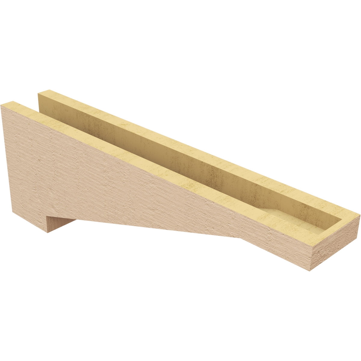 4"W x 24"D x 8"H Thin Burlington Rough Cedar Woodgrain TimberThane Corbel, Primed Tan