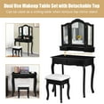 thumbnail image 6 of Costway Vanity Makeup Dressing Table Set W/Stool 4 Drawer&Mirror Jewelry Wood Desk Black, 6 of 12