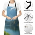 thumbnail image 4 of Kdxio Majestic Deer Mountain Lake Apron with Pockets Adjustable Kitchen Aprons for Men Women Waterproof Aprons for Cooking,Drawing,Crafting, Baking Household Cleaning, 4 of 5