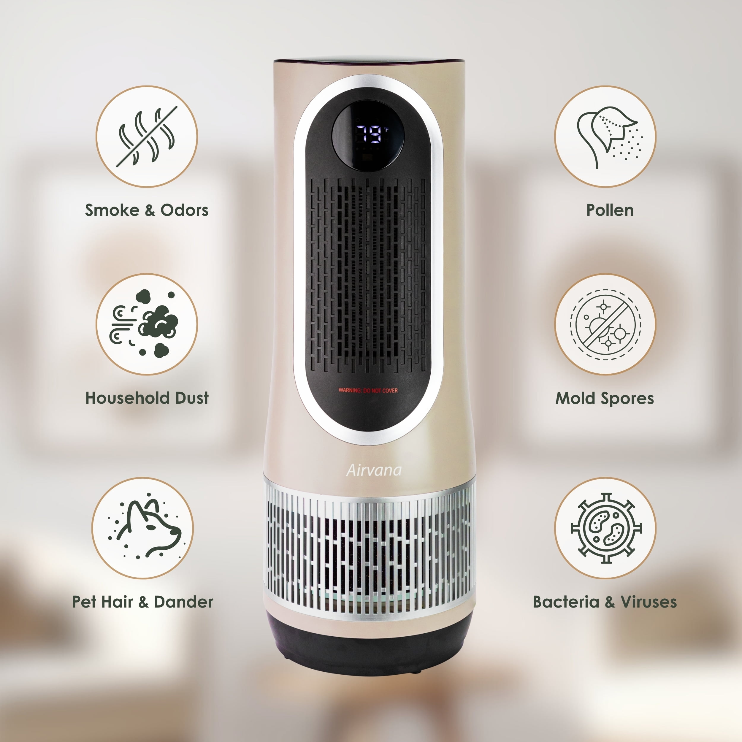Airvana 3-in-1 Heater, Fan & Air Purifier – HEPA Filter System for Clean Air and Warmth in Home, Bedroom, or Office