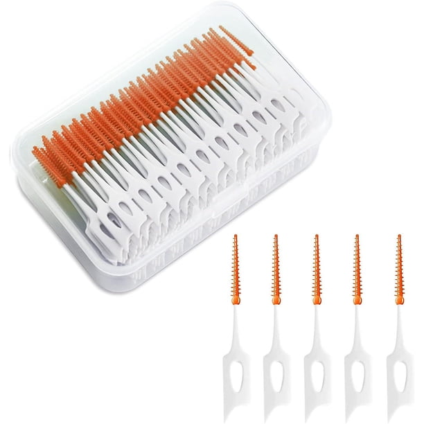 200 Pieces Interdental Brushes, Double Sided Silicone Interdental Brush, Soft Silicone Toothbrush Dental Floss Cleaning Tool, Oral Hygiene Toothpick (