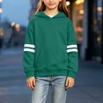 thumbnail image 2 of mgoYE Girls Fashion Hoodies Kids Cute Striped Long Sleeve Tops Hooded Sweatshirts, 2 of 7