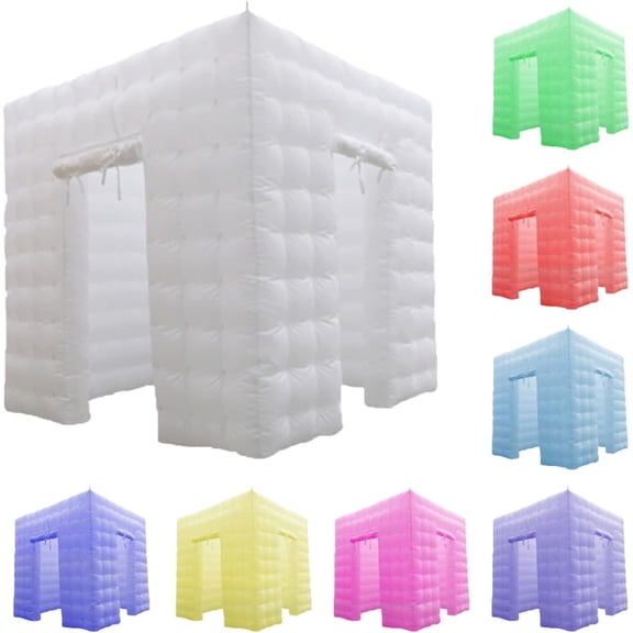 WGIA  Inflatable Photo Booth Enclosure 2 Doors,with Led Light, Blower,for Advertising, Bars, Shopping Malls, Events, Trade Shows, Photo Booth Companies