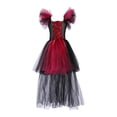 thumbnail image 2 of Afuyipoi Girls Mesh Pumpkin Dress Size 2-12 Halloween Party Performance Clothes for Kids Wine Size 10, 2 of 5