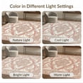 thumbnail image 7 of ODIKA 5'x7' Washable Area Rug Easy Care, Non-Shedding, Pet Friendly, Neutral Pink Symmetrical Balanced Layout Crisp Printed Beige for Small Living Room, Bedroom, 7 of 7