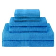 thumbnail image 2 of BNM Eco-Friendly Cotton Assorted Towel 6 Piece Set, Aster Blue, 2 of 5