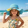 thumbnail image 2 of HGIEYS Baby Toddler Girl Straw Hat - Bowknot Bucket Beach Sun Hat 8-12 Years, 2 of 4