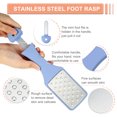 thumbnail image 3 of Unique Bargains Foot File Foot Rasp 3-in-1 Stainless Steel Foot File Pedicure Foot File Scraper Blue with Mini File, 3 of 7