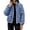 Blue, variant on Women's Polka Dot Quilted Jacket, Stand Collar Zip Up Long Sleeve Padded Coat with Pockets for Fall Winter,Women's,Size S-XXXL