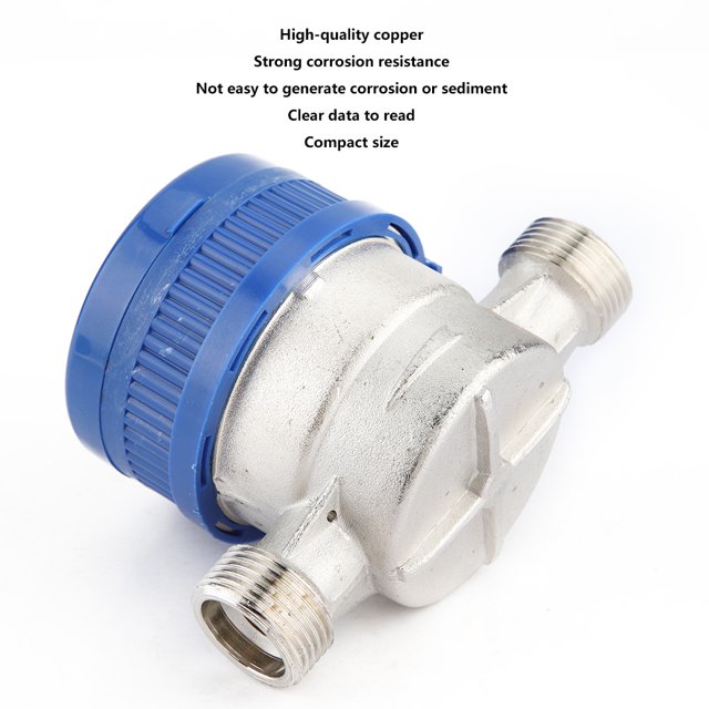 Domqga Water Flow Gauge, 1.5m3/h 0-40℃ Watermeter, Easy To Install Portable Mechanical Water Meter, Garden For Home