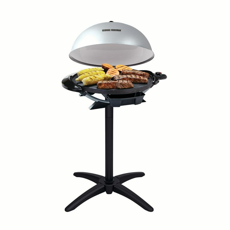 Indoor/Outdoor Electric Grill 200 sq. in. Electric BBQGrill 2 Zone Gril  Surface Removable Stand Electric Grills in Black