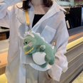 thumbnail image 4 of Women Cute Dinosaur Plush Satchel Mini Shoulder Money Phone Bags (Green), 4 of 6