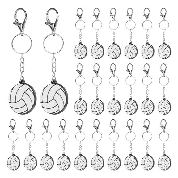24 Pcs Volleyball Keychain Portable Volleyball Key Chain Sports Party Favors School Sports Rewards for Reward Souvenir Party Favors Bag