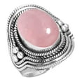 thumbnail image 1 of 925 Silver Ring For Women - Men Pink Rose Quartz Stone Silver Ring Size 9.5 January Birthstone Boho Silver Ring Size 9.5 Gift For Ladies On Engagement 925 Silver Jewelry With Gemstone, 1 of 5